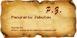 Pacurariu Zebulon névjegykártya